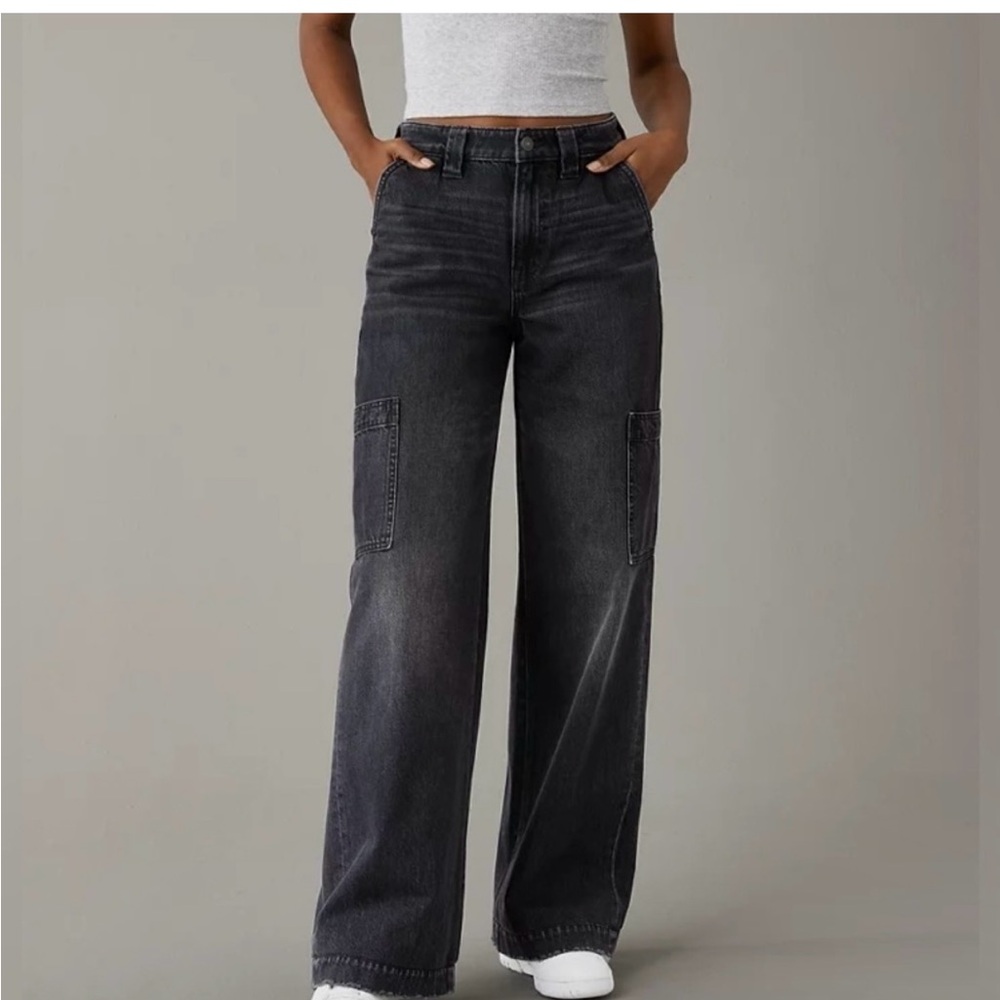 Women's Black Wide-Leg Jeans